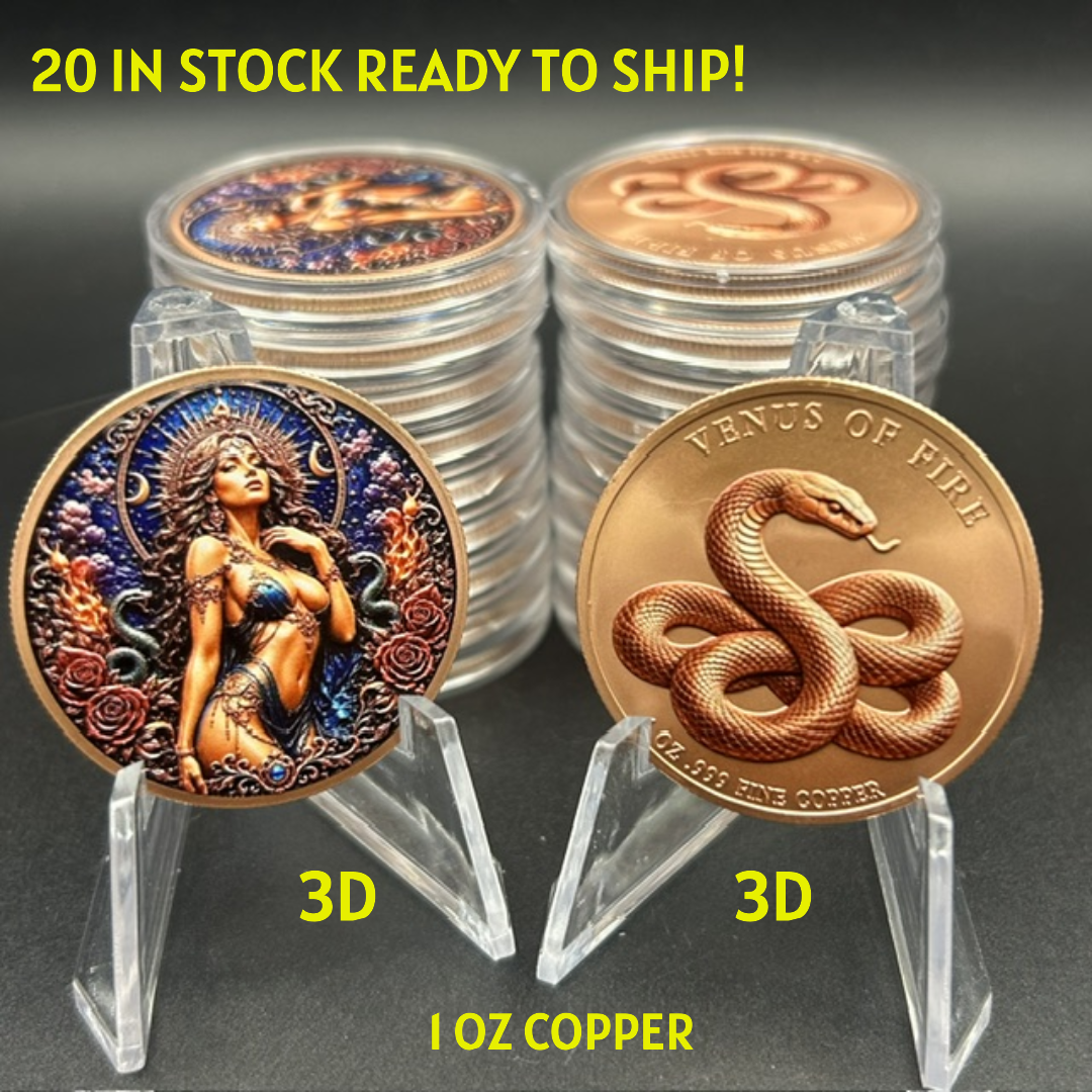 Venus of Fire 1 oz .999 Fine Copper Coin - 40mm - NOW IN STOCK!