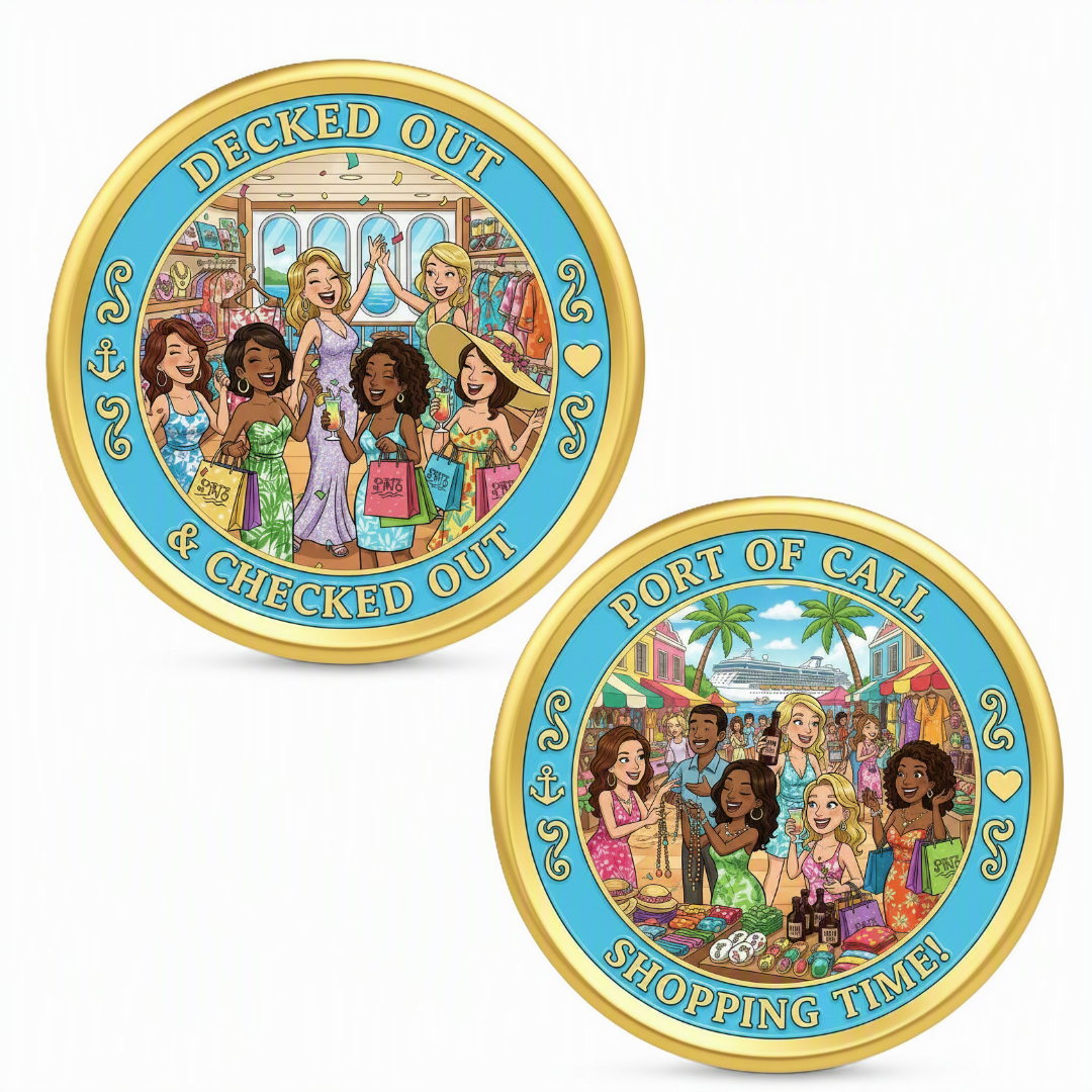 Port of Call Shopping Time! - Decked Out & Checked Out Cruise Challenge Coin (40mm)(TBA)