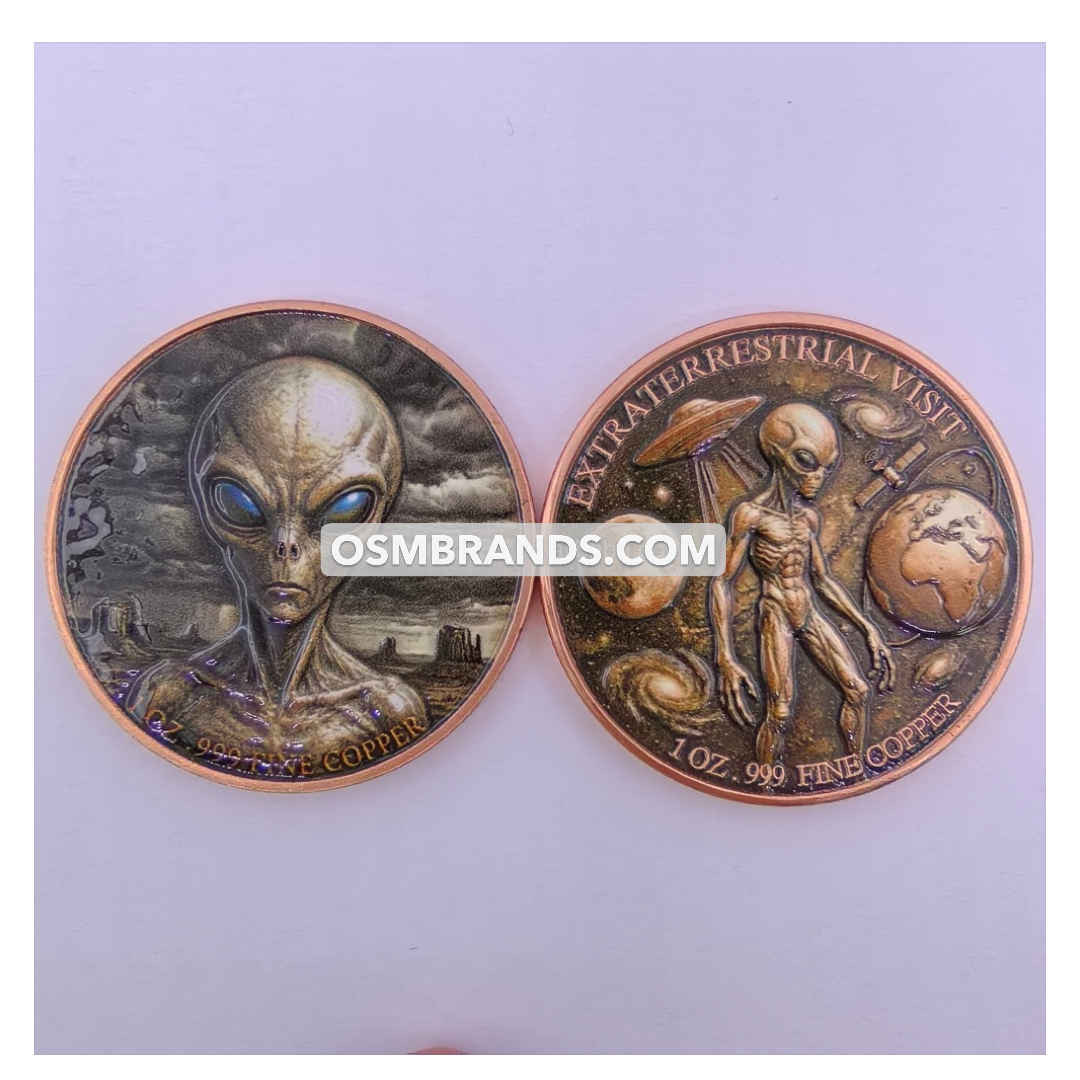 Extraterrestrial Visit 1 oz .999 Fine Copper Round - 10 Piece Lot