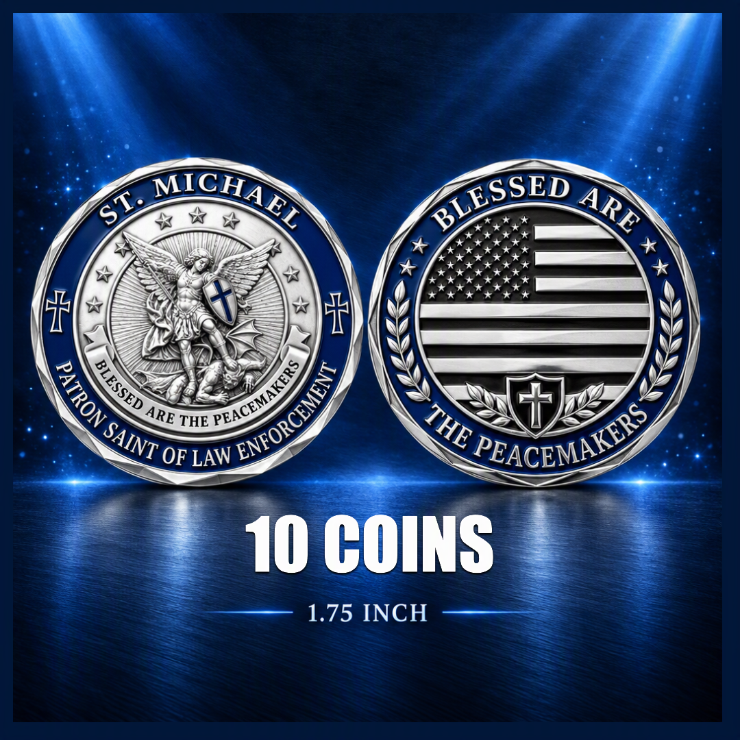 Saint Michael Patron Saint of Law Enforcement Challenge Coins, 45mm, 10-Piece Lot