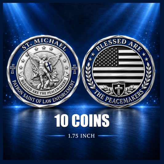 Saint Michael Patron Saint of Law Enforcement Challenge Coins, 45mm, 10-Piece Lot