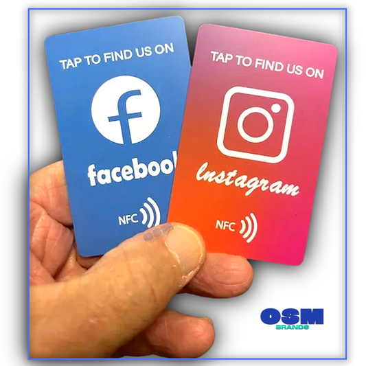 2 PACK Facebook & Instagram CARD for Business and Shops NFC TAP TO FOLLOW