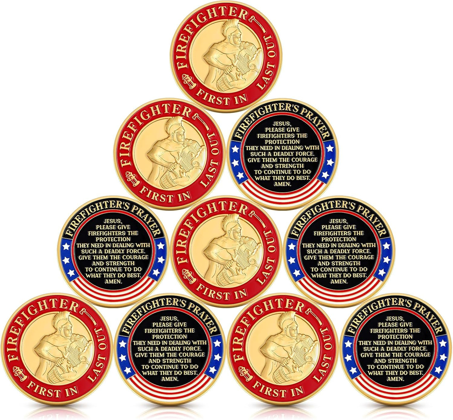 20/40 BULK PACK FIREFIGHTER PATRON SAINT FLORIAN PRAYER COINS