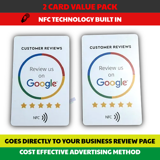 2 Pack Get More Google Reviews NFC Tap & Go Cards