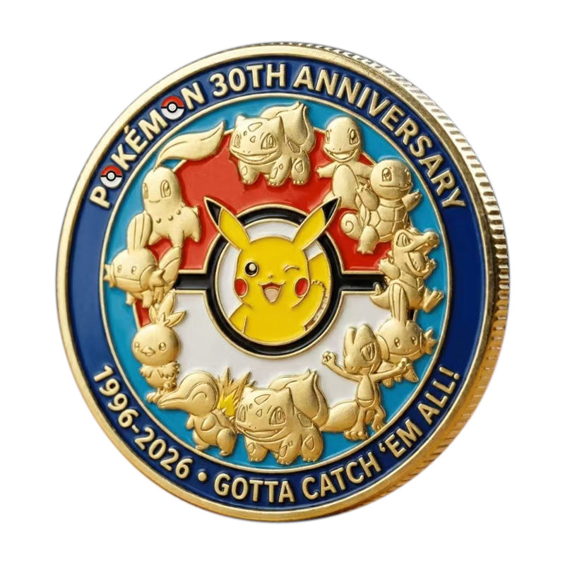 Pokemon 30th Anniversary Pikachu "Gotta Catch 'Em All!" Commemorative Coin (1996-2026) (JULY, 2026)