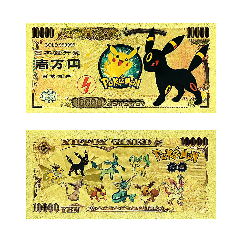 Pokémon 24K Gold Foil Banknotes – Pack of 10 (Choose Your Design)