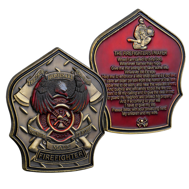 Firefighter's Prayer Firefighter Badge Challenge Coin - 25/50 Piece Lot