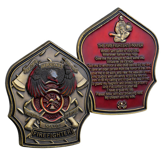 Firefighter's Prayer Firefighter Badge Challenge Coin - 25/50 Piece Lot