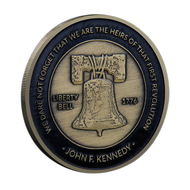 50 PCS Wholesale Lot - Don't Tread On Me United We Stand Challenge Coin Liberty Bell JFK - Gold or Silver Tone