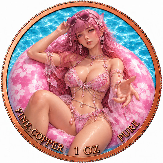 Roll of 20 Pink Poolside Fantasy 1 oz .999 Fine Copper Rounds