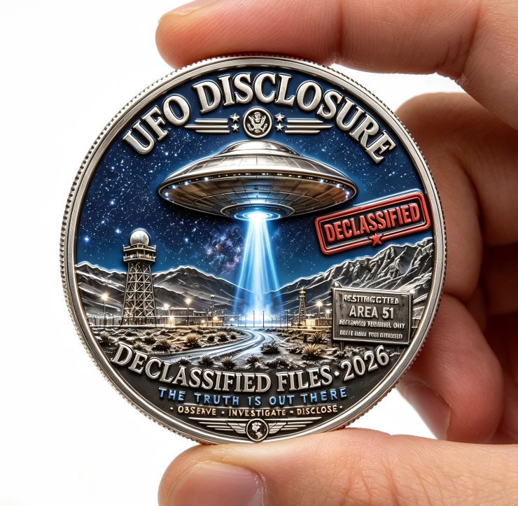 UAP Disclosure Challenge Coin – Declassified Files 2026 | 10 or 20 pc