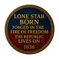 Republic of Texas Challenge Coin obverse – Lone Star Born Forged in the Fire of Freedom The Republic Lives On 1836 Texas flag enamel