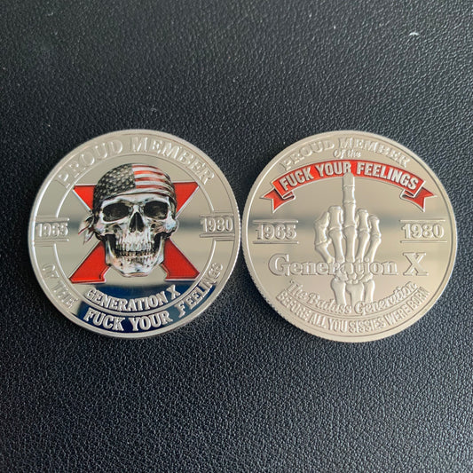 50-Pack Generation X 40 mm Novelty Challenge Coins – Silver Tone