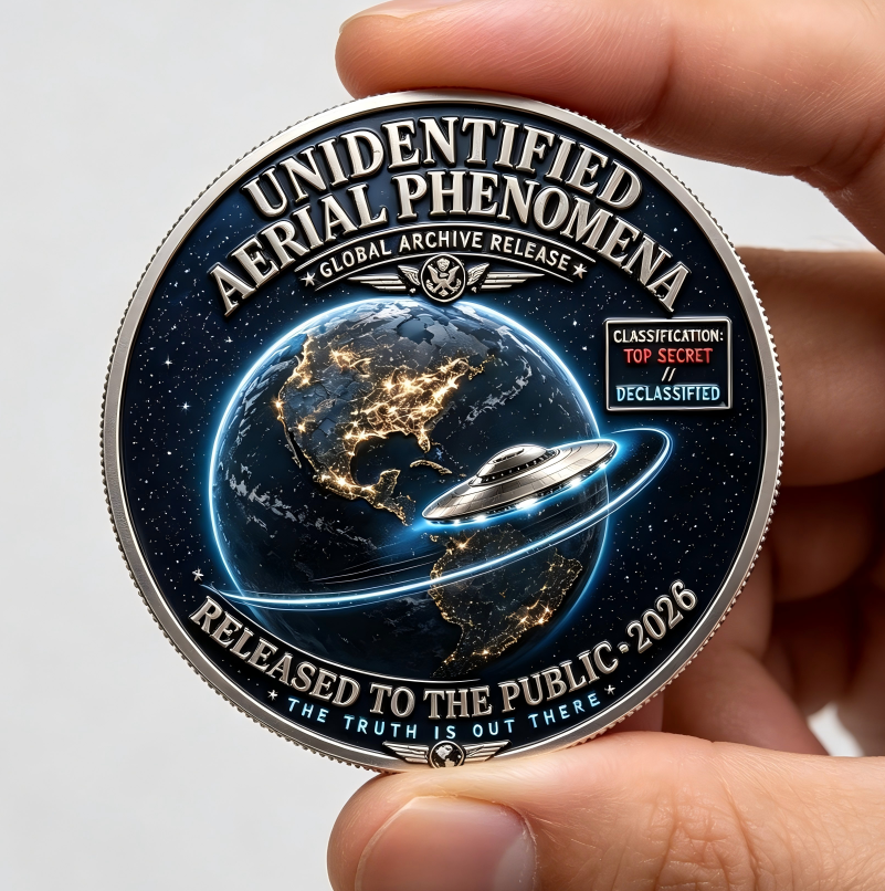 UAP Disclosure Challenge Coin – Declassified Files 2026 | 10 or 20 pc