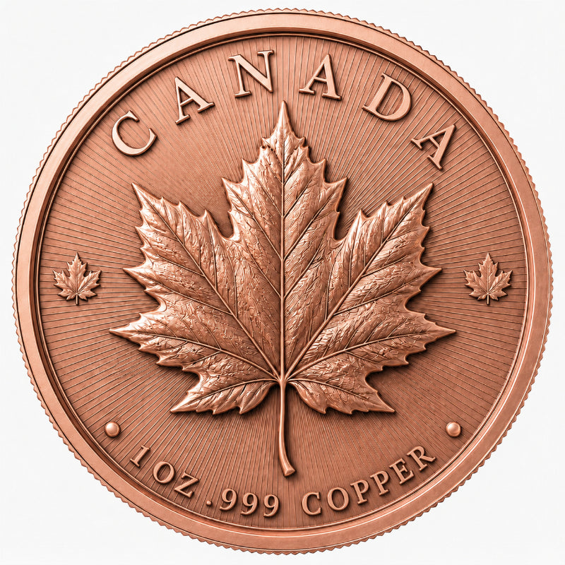 Canada Maple Leaf 1 oz .999 Fine Copper Round – Cheerleader Art Edition (Tube of 20)