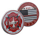 50 PCS Wholesale Lot - Thin Red Line Fire Rescue Challenge Coin Firefighter Maltese Cross - Gold or Silver Tone