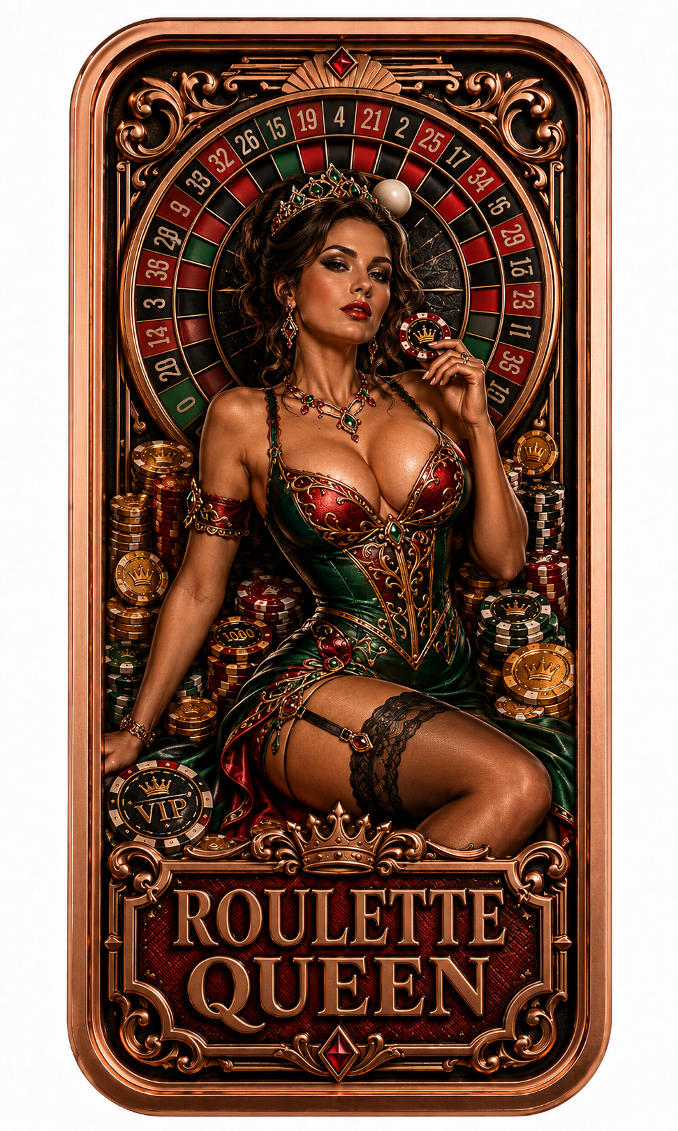 Casino Queen Series 1 oz .999 Fine Copper Bar Set of 5 (20 Sets / 100 Bars)