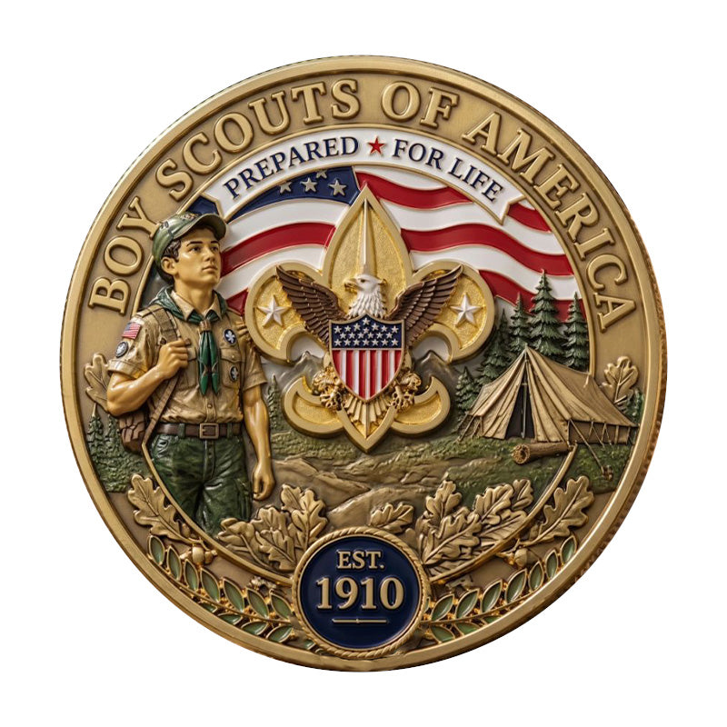 Boy Scouts of America Commemorative Challenge Coin | Est. 1910 | 40mm High Relief (20 PCS)