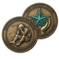 Not All Wounds Are Visible PTSD Awareness Challenge Coin both sides display – soldier head in hands helicopter obverse and teal star cupped hands You Are Not Alone reverse antique bronze
