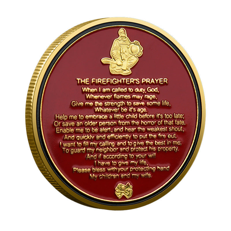 Firefighter's Prayer Firefighter Challenge Coin Lot - 50 Pieces, Gold Tone & Silver Tone
