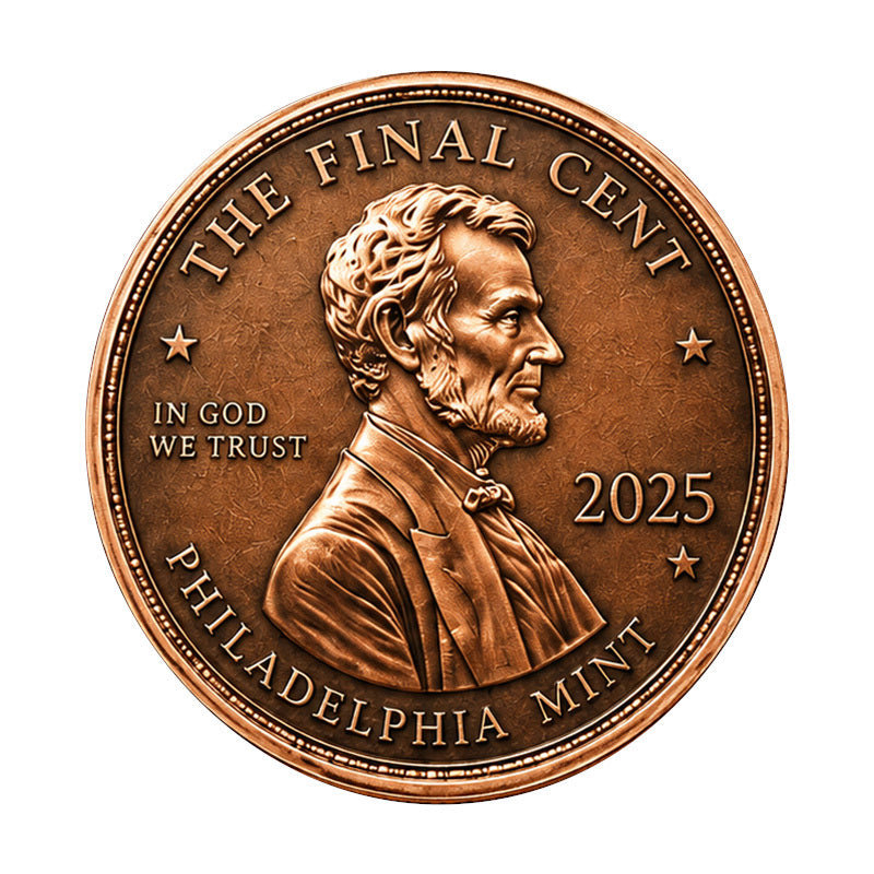 50 PCS Wholesale Lot - The Final Cent 2025 Commemorative Coin 40mm Lincoln Philadelphia Mint Final Strike