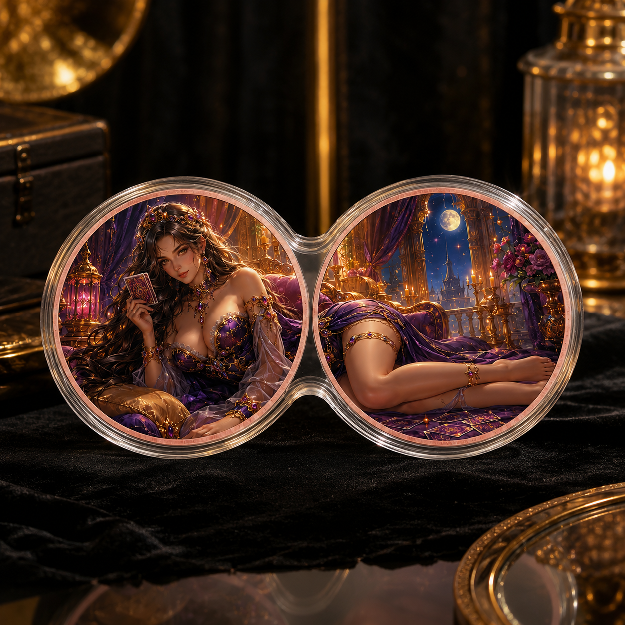 Mystic Tarot Queen Dual 1 oz .999 Fine Copper Coin Set – Rose Copper Edition (10 Sets Minimum)