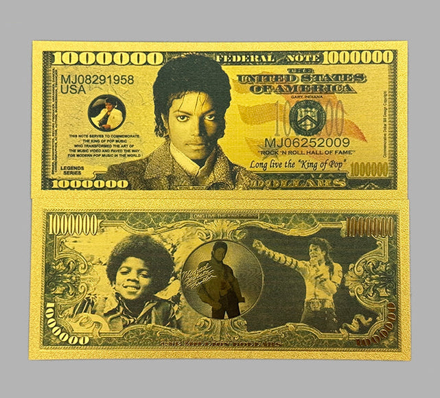 WHOLESALE ONLY-MICHAEL JACKSON 24K BANKNOTES 50 PC MIN