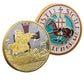 50 PCS Wholesale Lot - Knights Templar Challenge Coin Gold Plated Colorized Seal Crusader Knight