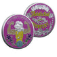 Recovery Strength Addicted to My Recovery Silver-Tone Challenge Coin both sides display – flexing woman Year 1 obverse and Addicted to My Recovery floral reverse antique silver purple enamel