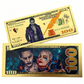 WHOLESALE ONLY-20 SETS JOKER & HARLEYQUINN 24K BANKNOTES
