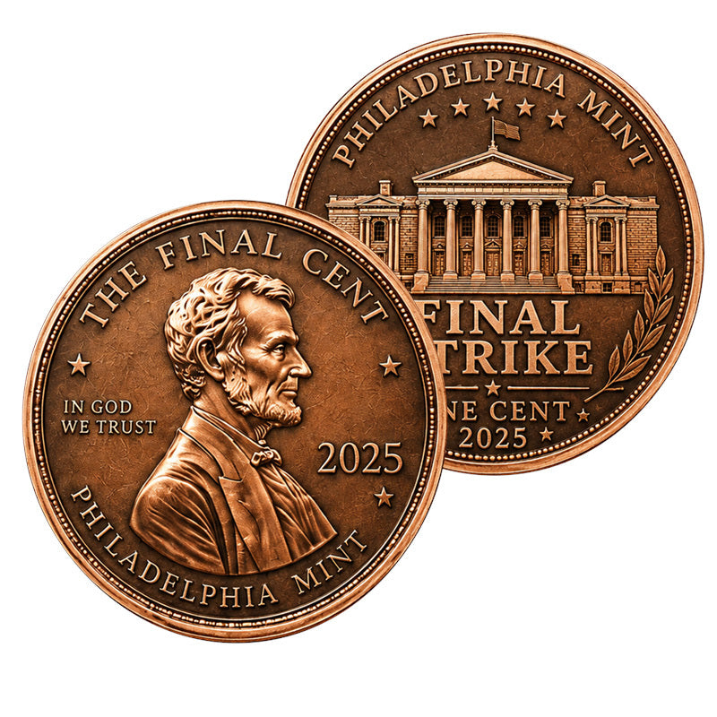 50 PCS Wholesale Lot - The Final Cent 2025 Commemorative Coin 40mm Lincoln Philadelphia Mint Final Strike