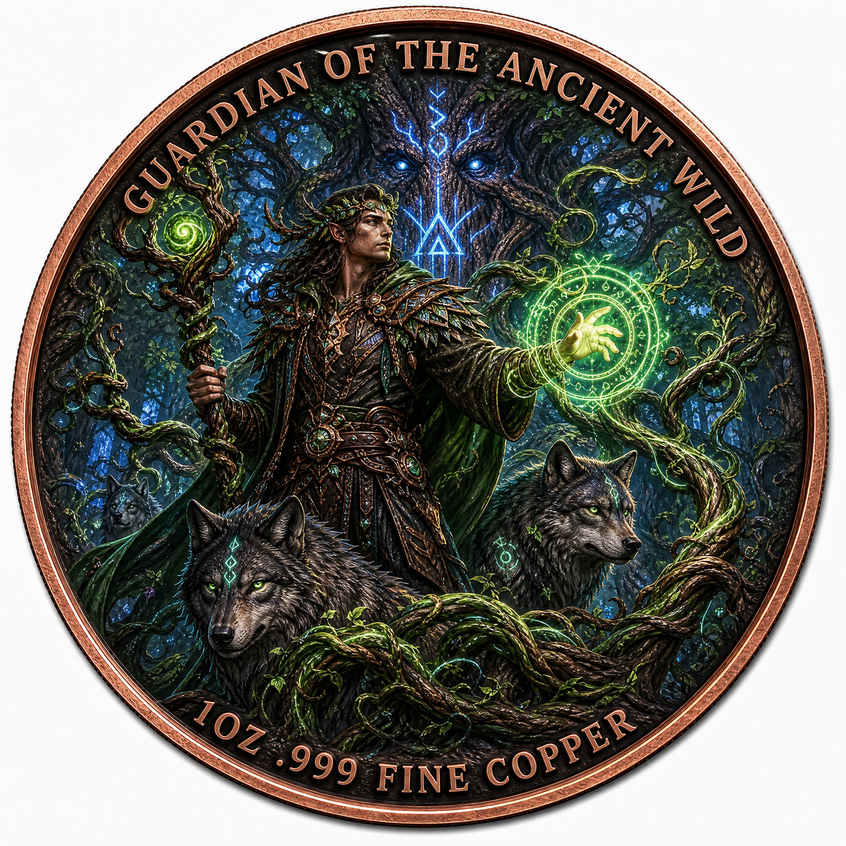 Guardian of the Ancient Wild 1 oz .999 Fine Copper Coin - 50 Piece Lot