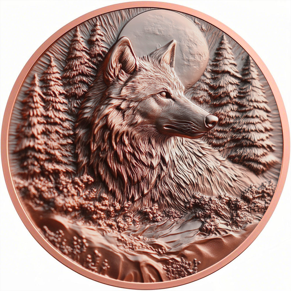 50 Copper Wolf Challenge Coins – Wholesale Lot