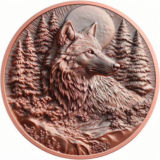 50 Copper Wolf Challenge Coins – Wholesale Lot