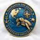 U.S. Navy Certified Shellback Challenge Coin – Crossing the Line Navigated the Globe – 40mm 3D Antique Gold (Lot of 10)