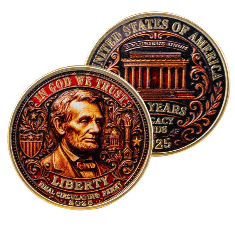 50 PCS Wholesale Lot - 2025 Final Circulating Penny Commemorative Coin Lincoln 232 Years Legacy Ends