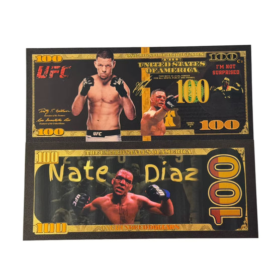 WHOLESALE ONLY-50 PCS Nate Diaz UFC Black & Gold Banknotes
