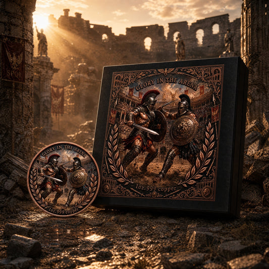 Glory in the Arena 1 oz .999 Copper Coin with Display Box - 30 Piece Lot