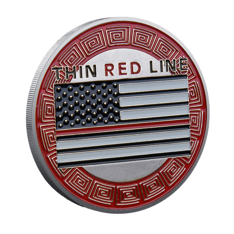 50 PCS Wholesale Lot - Thin Red Line Fire Rescue Challenge Coin Firefighter Maltese Cross - Gold or Silver Tone