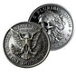 Skull Liberty Skeleton Eagle Novelty Coin 1897 – Both sides display obverse and reverse antique silver