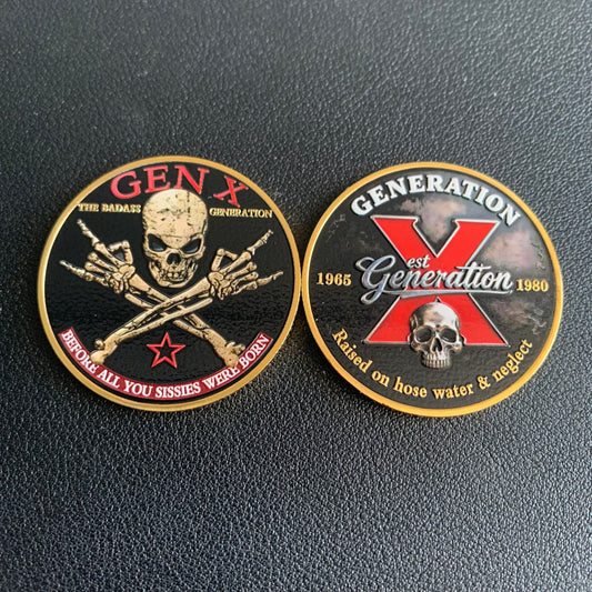 50-Pack Generation X Badass Generation 40 mm Challenge Coins – Black & Gold