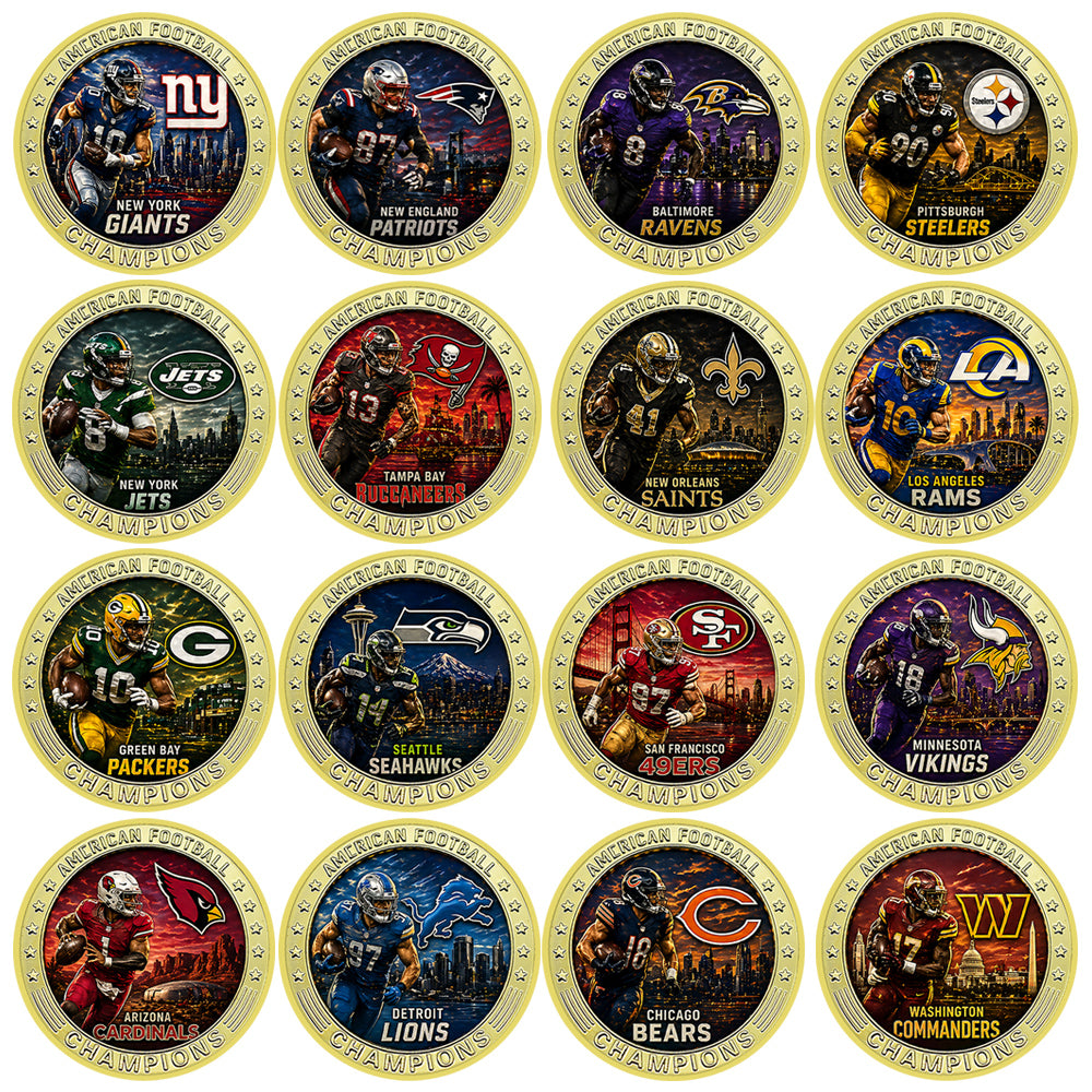 Pro Football 32-Team Complete Set – American Football Champions Challenge Coins