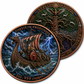 1 oz .999 Copper Round Viking Longship Fortis In Profundis and Yggdrasil Tree of Life – Both sides