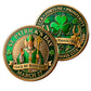 St. Patrick’s Day Luck Be With You Challenge Coin both sides – Saint Patrick obverse March 17 and shamrock horseshoe tartan reverse