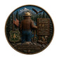 Smokey Bear Be Careful With Fire Challenge Coin reverse – Smokey Bear back view American flag bald eagle forest squirrel Together We Can Keep Our Forests Green antique bronze enamel