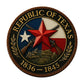 Republic of Texas Challenge Coin reverse – Republic of Texas seal Lone Star crossed rifles 1836–1845 antique bronze