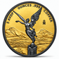 Mexican Libertad 5 oz Copper Round – Obverse (Winged Victory, Black Ruthenium & Gold)