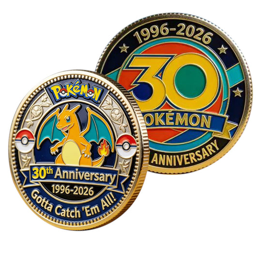 Pokemon 30th Anniversary Charizard "Gotta Catch 'Em All!" Commemorative Coin (1996-2026) (JULY, 2026)