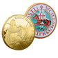 50 PCS Wholesale Lot - Knights Templar Challenge Coin Gold Plated Crusader Knight & Colorized Seal