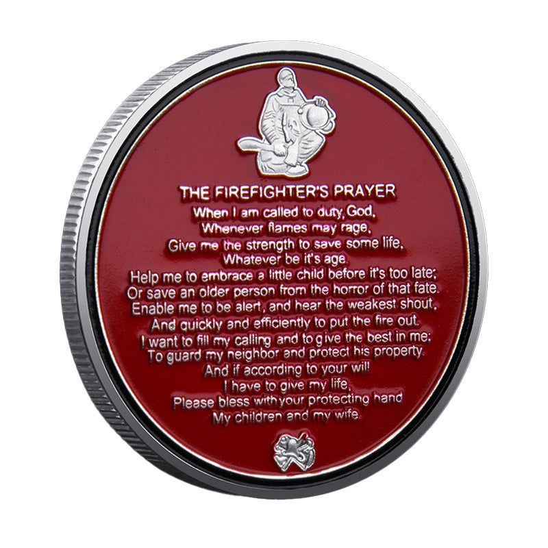 Firefighter's Prayer Firefighter Challenge Coin Lot - 50 Pieces, Gold Tone & Silver Tone